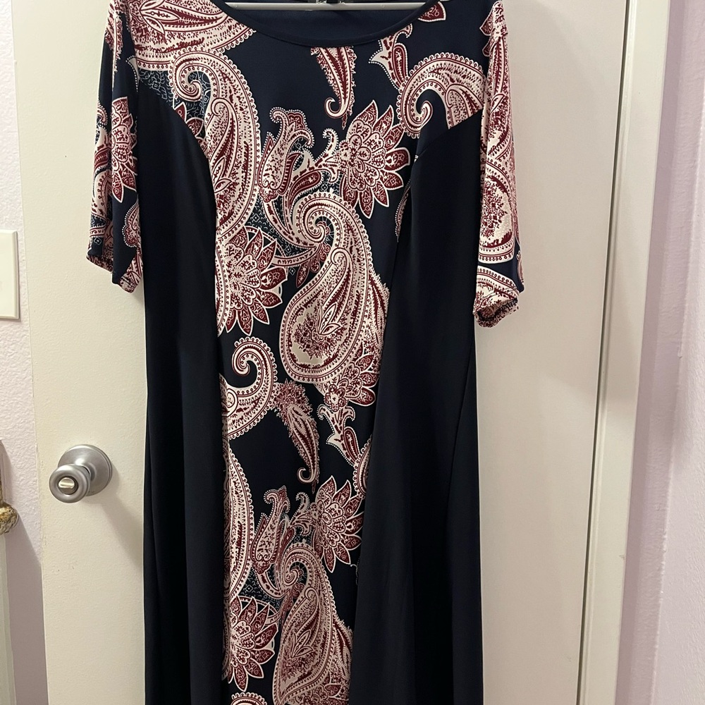 Sami & Jo XL Magenta/Blue/White Paisley Dress XL NWOT